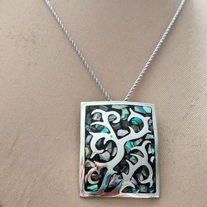 Vintage Sterling Silver Abalone Inlay Brooch/Pendant